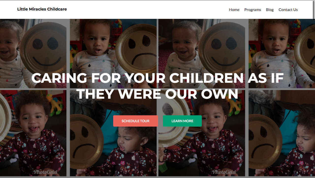 Little Miracles Childcare Center Website